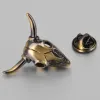 Men's Punk Charm Bull Head Brooch Pin sold by FloralTrip