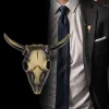 Men's Punk Charm Bull Head Brooch Pin sold by FloralTrip