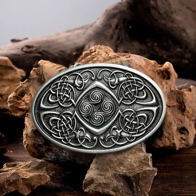 Men's DIY Viking Celtic Knot Buckle Leather Belt sold by FloralTrip