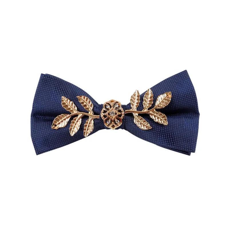 Men's Golden Leaves Flower Ornament Bow Tie sold by FloralTrip product image thumbnail 2