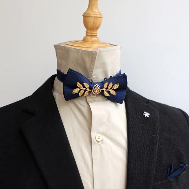 Men's Golden Leaves Flower Ornament Bow Tie sold by FloralTrip