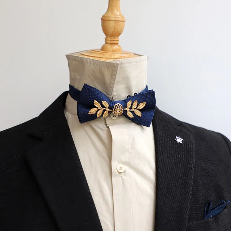 Men's Golden Leaves Flower Ornament Bow Tie sold by FloralTrip