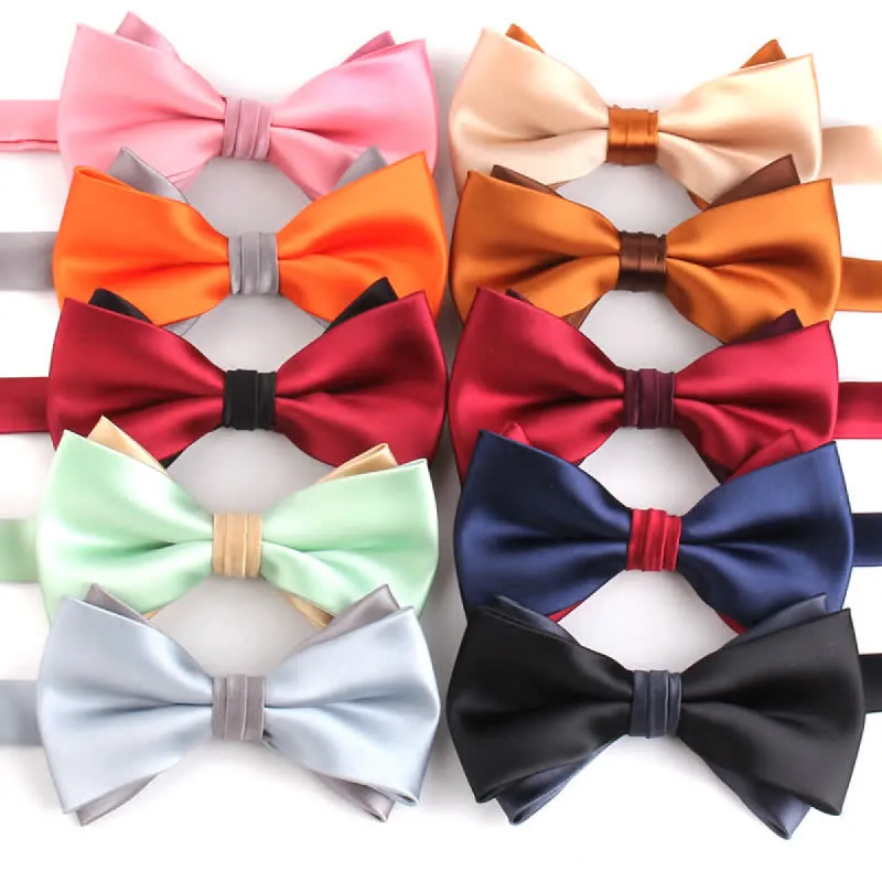 Men's Luxury Two Tone Double Layered Bow Tie sold by FloralTrip