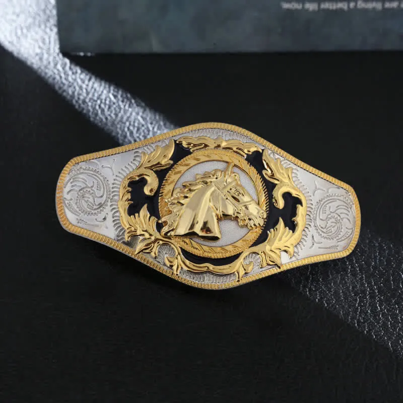 Men's DIY Western Golden Animal Buckle Leather Belt sold by FloralTrip