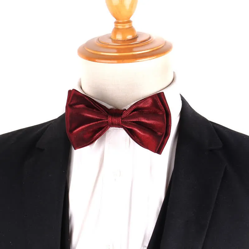Men's Casual Candy Solid Color Double Layer Bow Tie sold by FloralTrip product image thumbnail 2