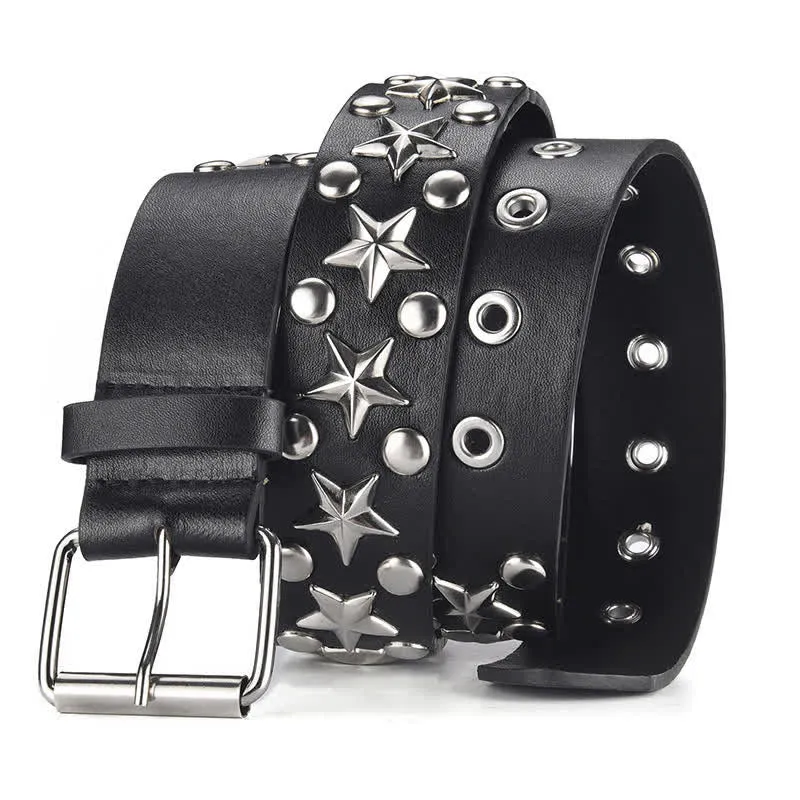 Punk Studded Rock Star Rivet Leather Belt sold by FloralTrip product image thumbnail 2