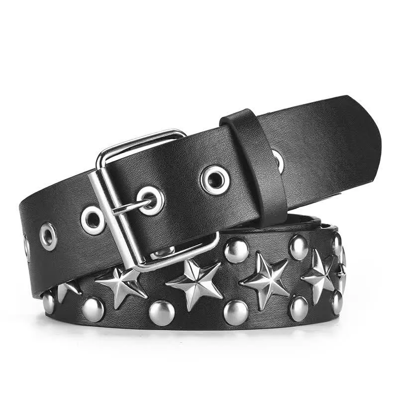 Punk Studded Rock Star Rivet Leather Belt sold by FloralTrip