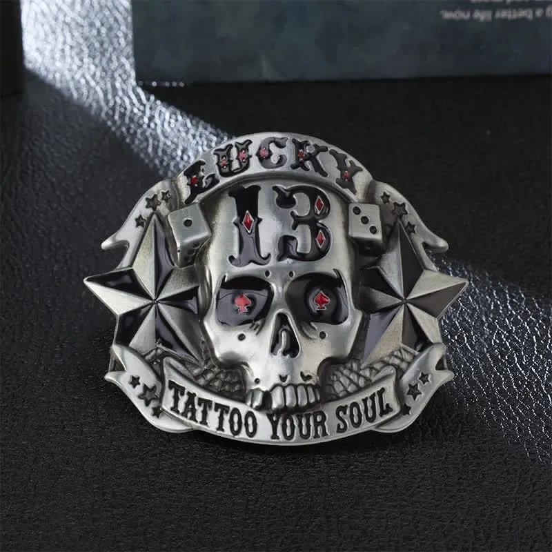 Men's DIY Enamel Skull Death Head Buckle Leather Belt sold by FloralTrip