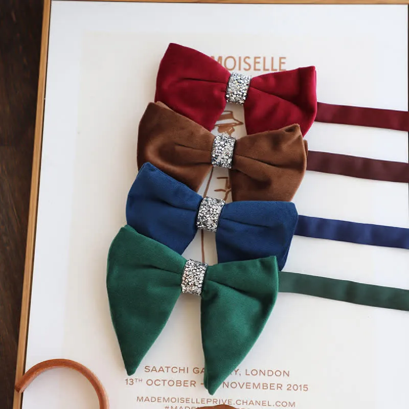 Men's Velvet Rhinestone Oversized Pointed Bow Tie sold by FloralTrip