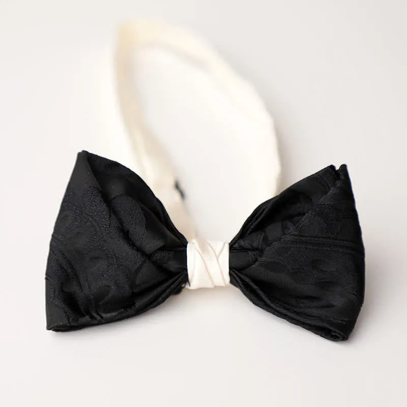 Men's Elegant Black Match White Bow Tie sold by FloralTrip product image thumbnail 3