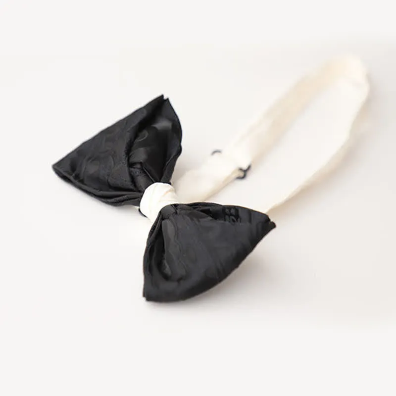 Men's Elegant Black Match White Bow Tie sold by FloralTrip product image thumbnail 5