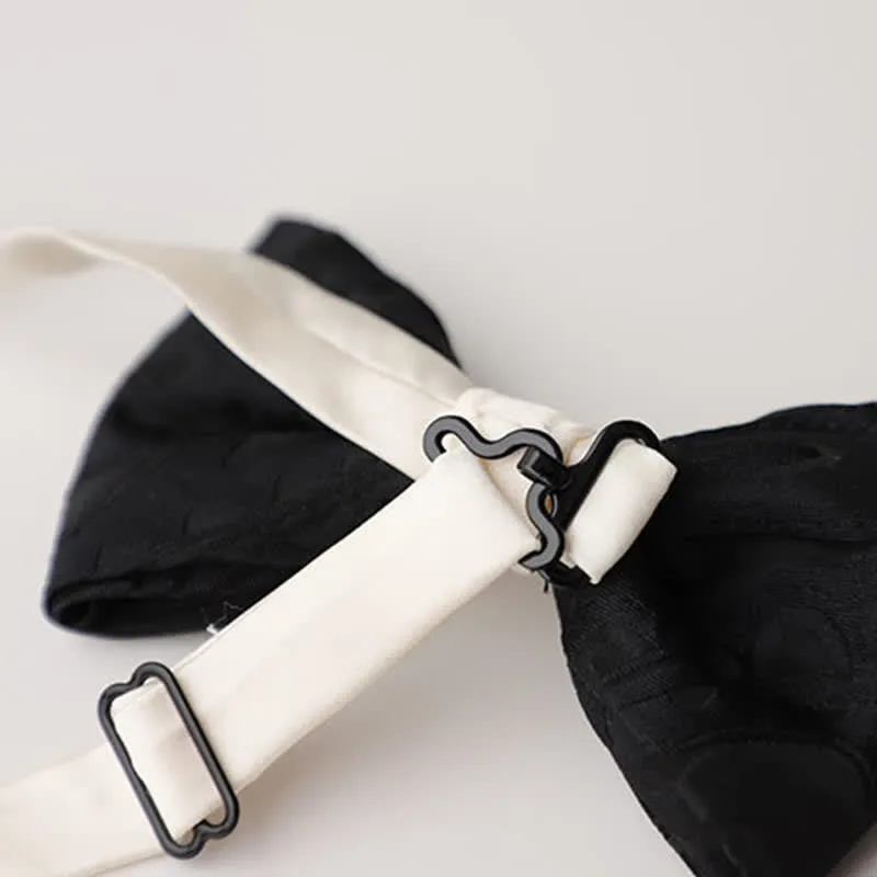 Men's Elegant Black Match White Bow Tie sold by FloralTrip product image thumbnail 4