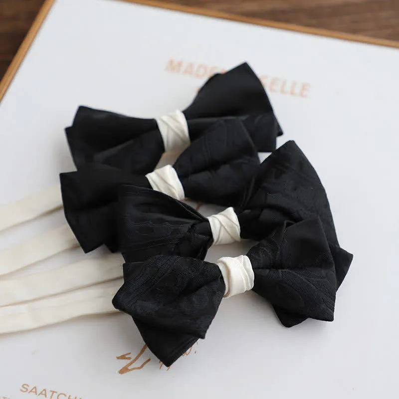 Men's Elegant Black Match White Bow Tie sold by FloralTrip product image thumbnail 2