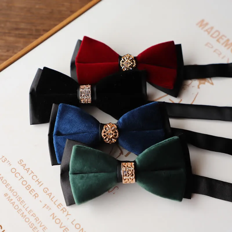 Men's Luxury Velvet Rhinestone Inlaid Wedding Bow Tie sold by FloralTrip