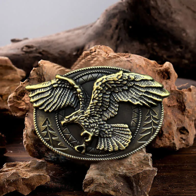 Men's DIY Flying Bald Eagle Buckle Leather Belt sold by FloralTrip