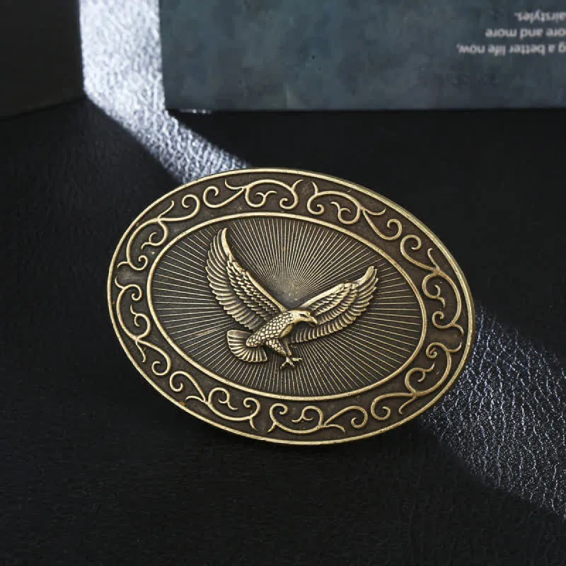Men's DIY Antique Free Eagle Buckle Leather Belt sold by FloralTrip