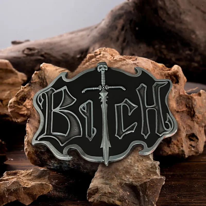 Men's DIY Skull Sword Black Enamel Buckle Leather Belt sold by FloralTrip