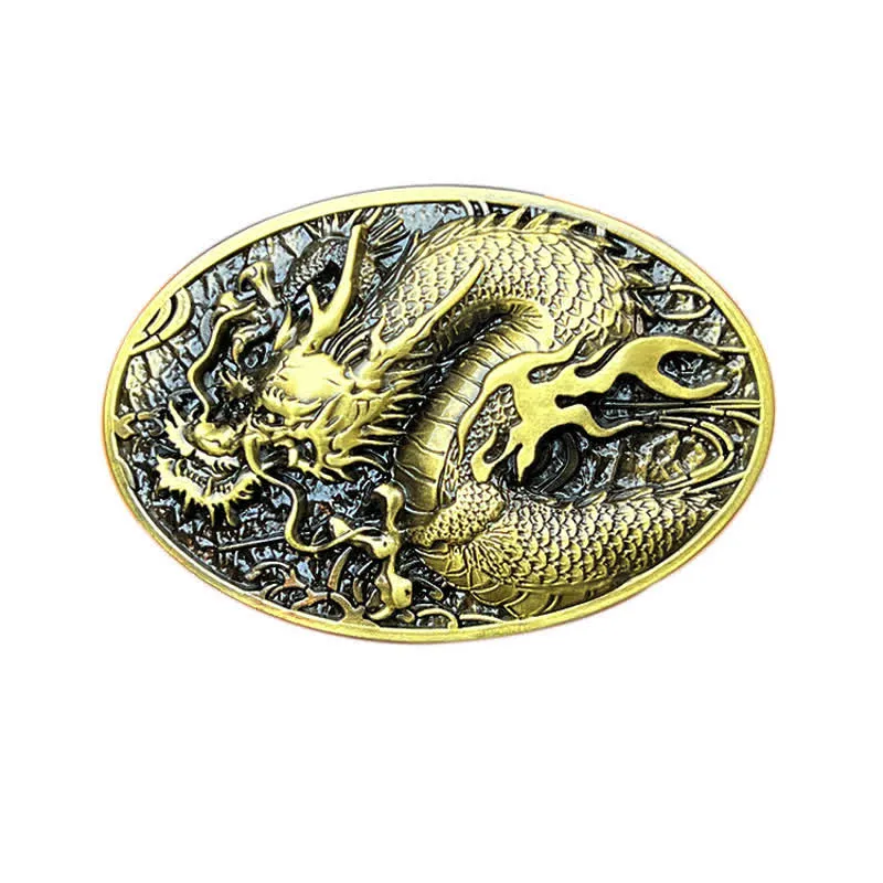 Men's DIY Large Fire Dragon Buckle Leather Belt sold by FloralTrip product image thumbnail 4