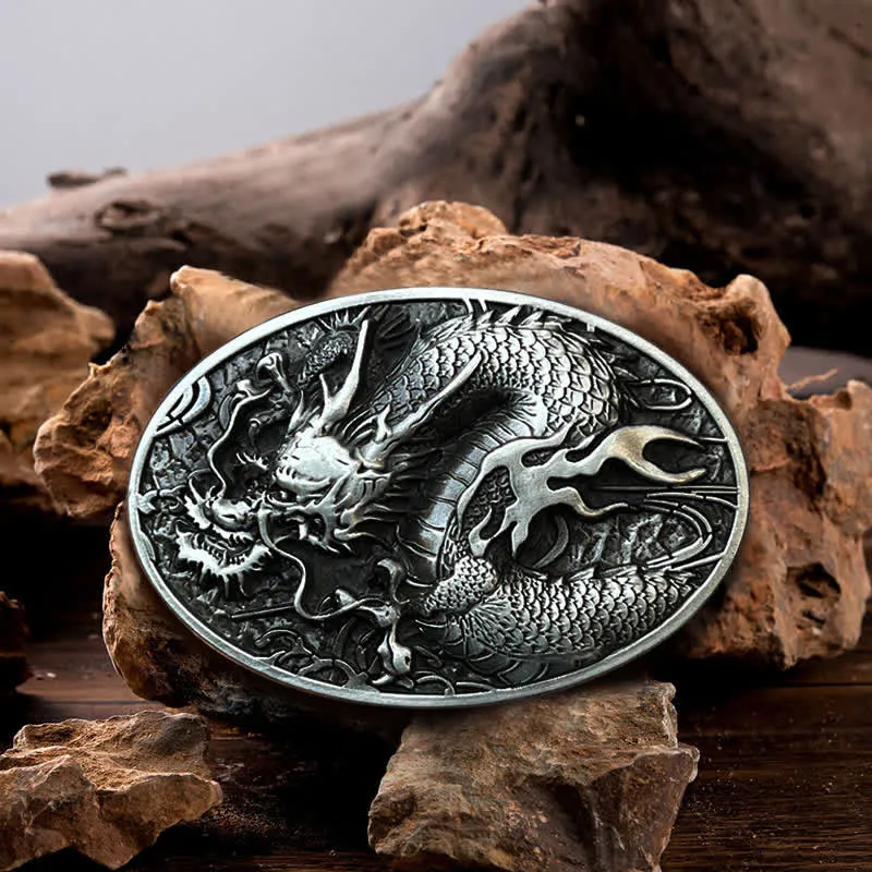 Men's DIY Large Fire Dragon Buckle Leather Belt sold by FloralTrip
