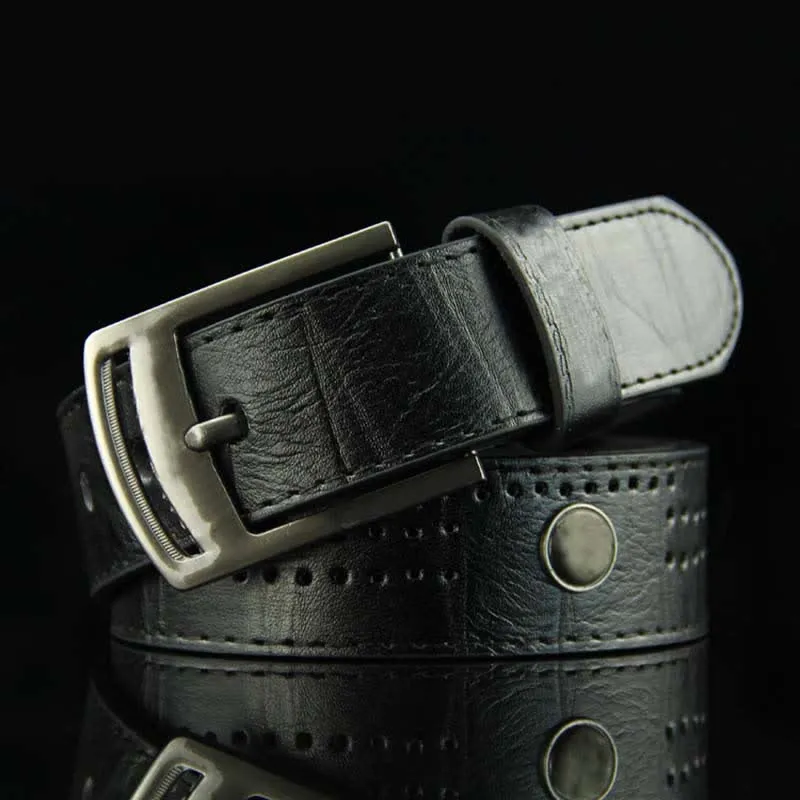 Men's Casual Punk Rivet Antique Hollow Leather Belt sold by FloralTrip product image thumbnail 4