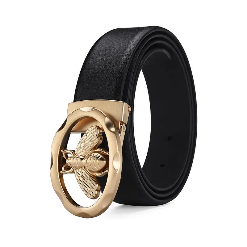 Men's Business Little Bee Hollow Buckle Leather Belt sold by FloralTrip
