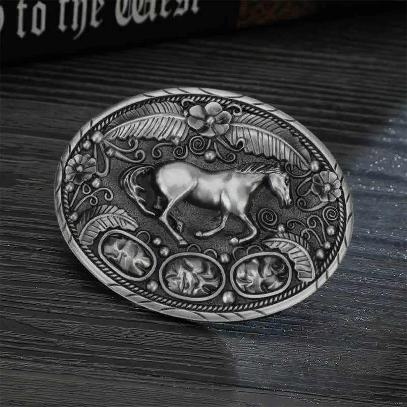 Men's DIY Horse Eagle Embossed Buckle Leather Belt sold by FloralTrip
