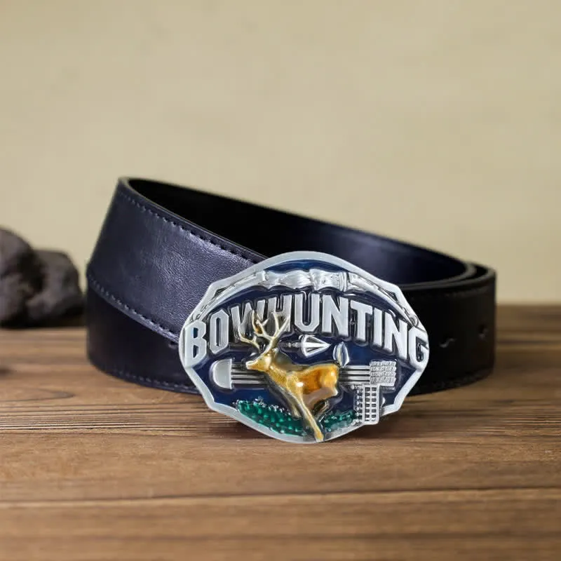 Men's DIY Bowhunting Deer Enamel Buckle Leather Belt sold by FloralTrip product image thumbnail 5
