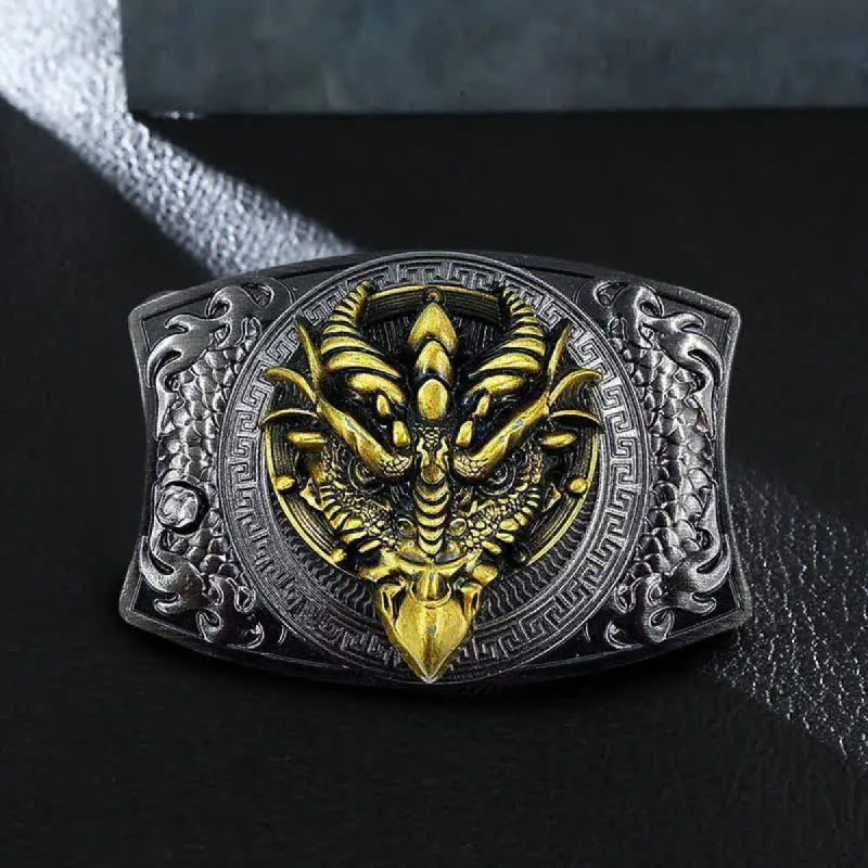 Men's DIY Sharp-billed Dragon Hidden Folding Knife Leather Belt sold by FloralTrip