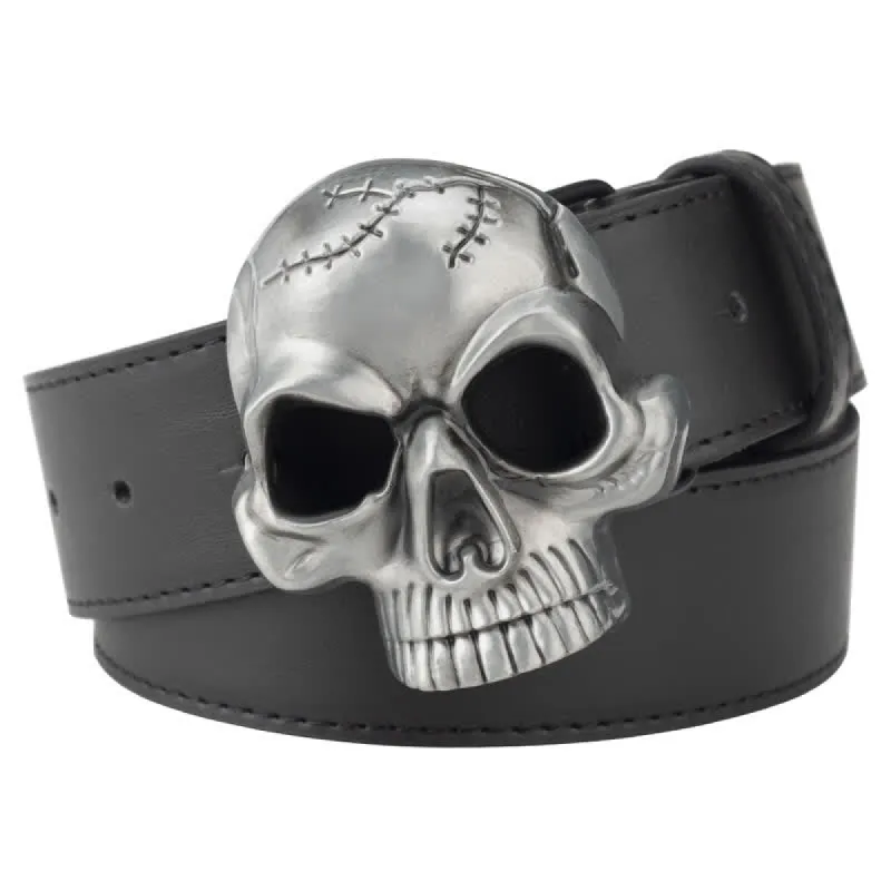 Men's Gothic Skull Face Head Leather Belt sold by FloralTrip