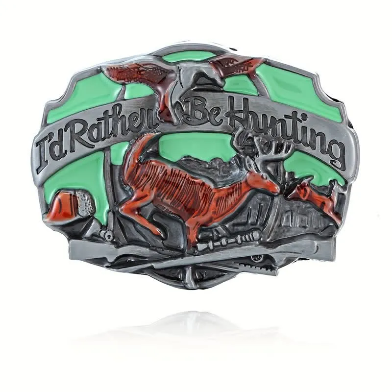 Men's DIY Hunting Deer In The Wild Buckle Leather Belt sold by FloralTrip product image thumbnail 3