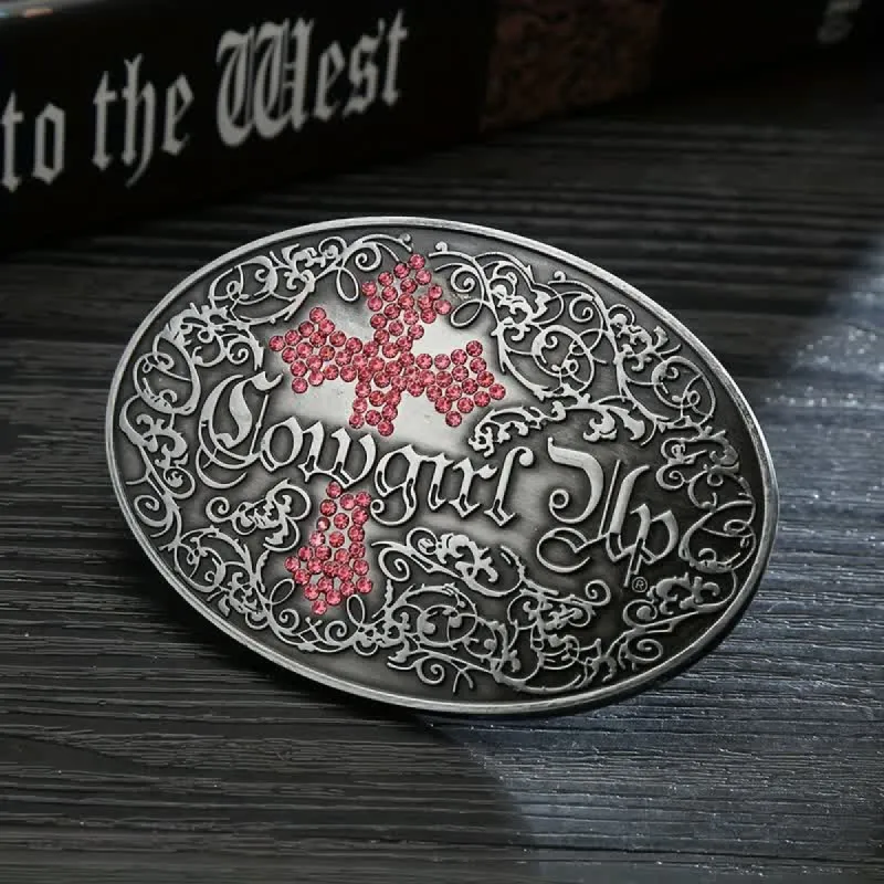 Women's DIY Cowgirl Vine Rhinestone Cross Buckle Leather Belt sold by FloralTrip