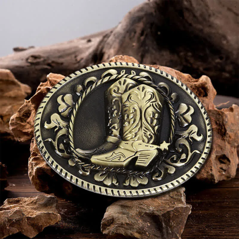 Men's DIY Cowboy Boots Buckle Leather Belt sold by FloralTrip