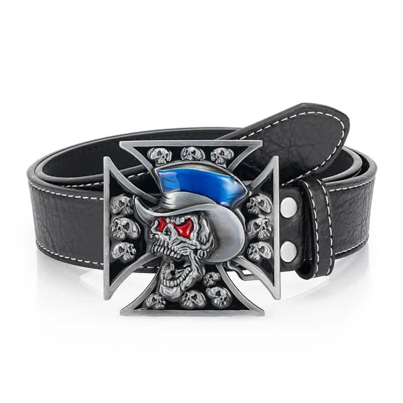 Men's Gorgeous Skull Cross Punk Leather Belt sold by FloralTrip