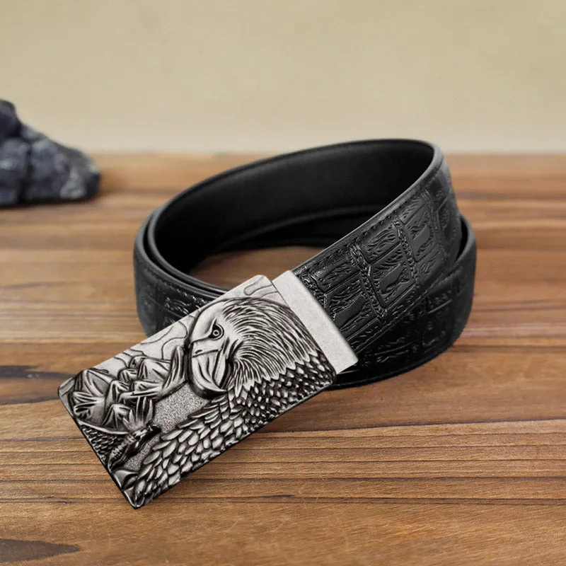 Men's DIY Strong Eagle Automatic Buckle Leather Belt sold by FloralTrip product image thumbnail 4
