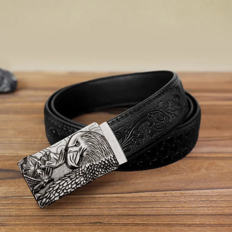Men's DIY Strong Eagle Automatic Buckle Leather Belt sold by FloralTrip product image thumbnail 5