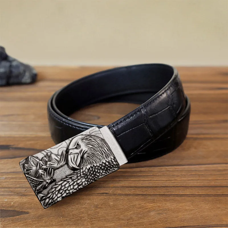 Men's DIY Strong Eagle Automatic Buckle Leather Belt sold by FloralTrip product image thumbnail 2