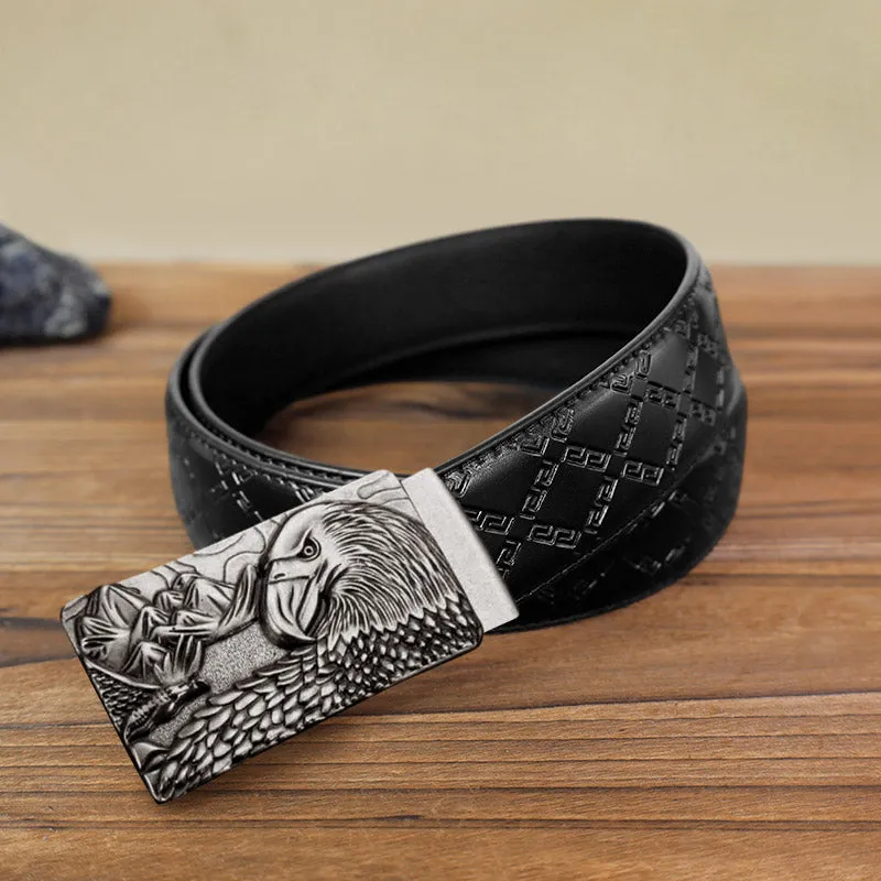 Men's DIY Strong Eagle Automatic Buckle Leather Belt sold by FloralTrip product image thumbnail 3