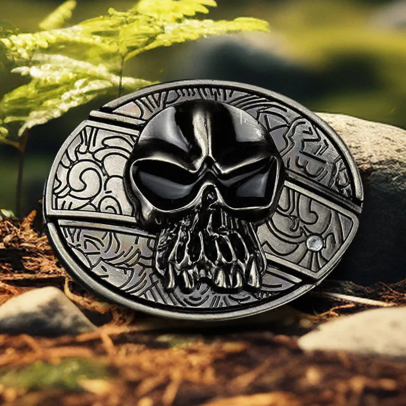 Men's DIY Skull Head Hidden Folding Knife Leather Belt sold by FloralTrip