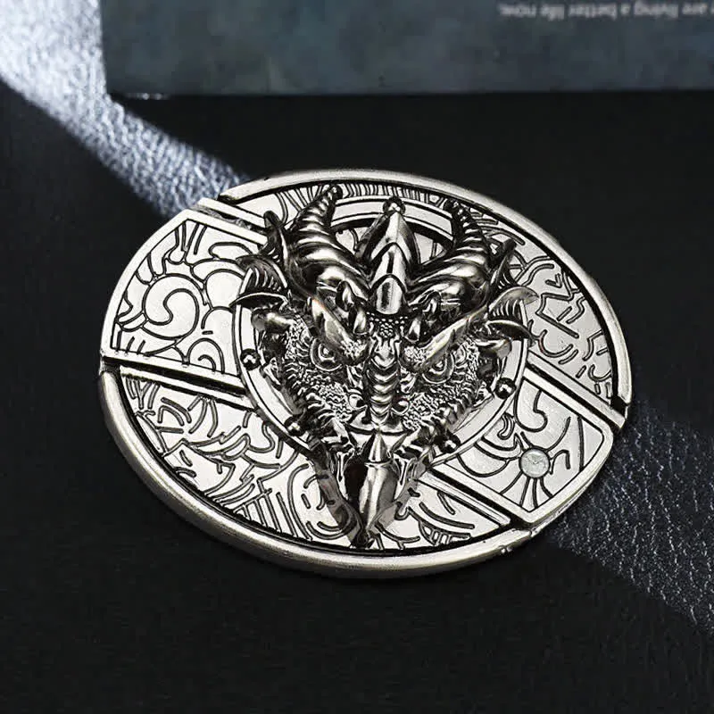 Men's DIY Sharp Dragon Hidden Folding Knife Leather Belt sold by FloralTrip