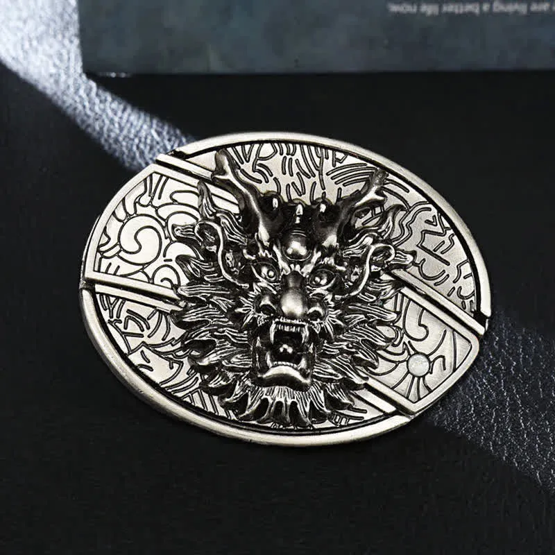 Men's DIY Brave Dragon Hidden Folding Knife Leather Belt sold by FloralTrip