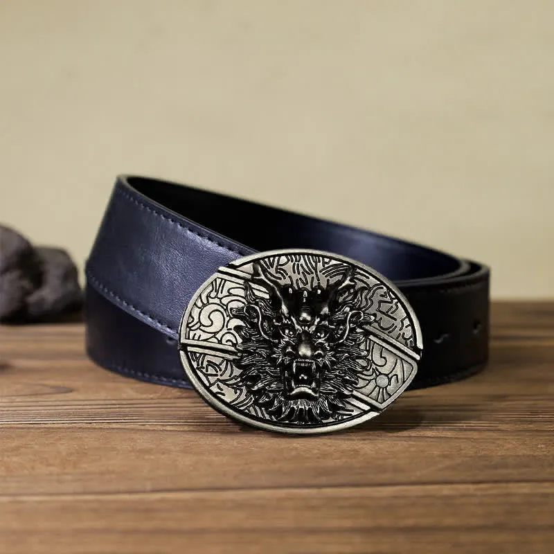 Men's DIY Brave Dragon Hidden Folding Knife Leather Belt sold by FloralTrip product image thumbnail 5