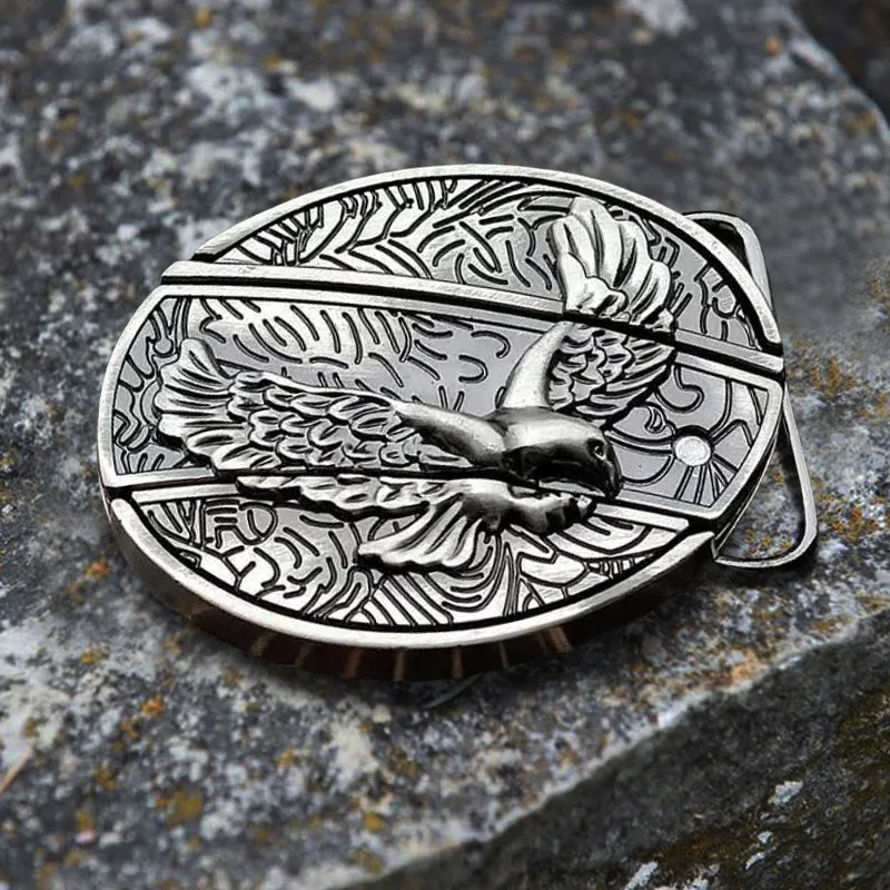 Men's DIY Soaring Eagle Hidden Folding Knife Leather Belt sold by FloralTrip product image thumbnail 3