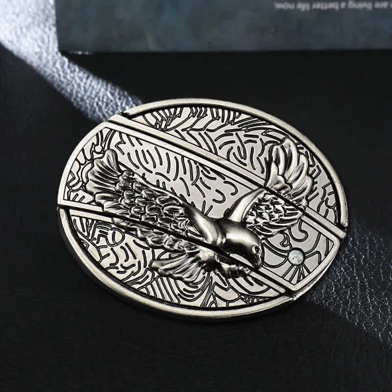 Men's DIY Soaring Eagle Hidden Folding Knife Leather Belt sold by FloralTrip product image thumbnail 4