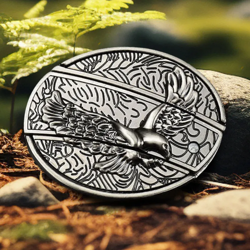 Men's DIY Soaring Eagle Hidden Folding Knife Leather Belt sold by FloralTrip