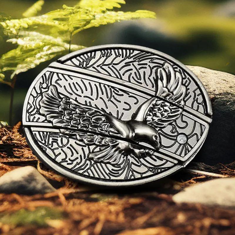 Men's DIY Soaring Eagle Hidden Folding Knife Leather Belt sold by FloralTrip