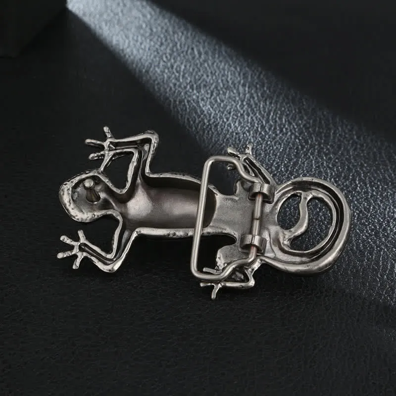 Men's DIY Unique Animal Silver Lizard Buckle Leather Belt sold by FloralTrip product image thumbnail 2