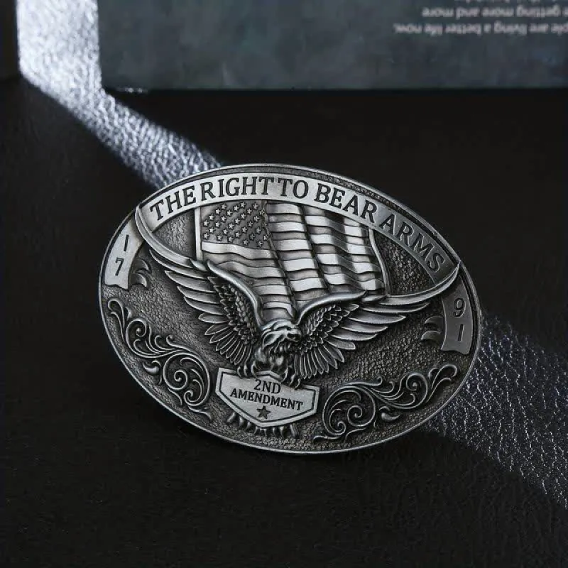 Men's DIY Right to Bear Arms Eagle Buckle Leather Belt sold by FloralTrip