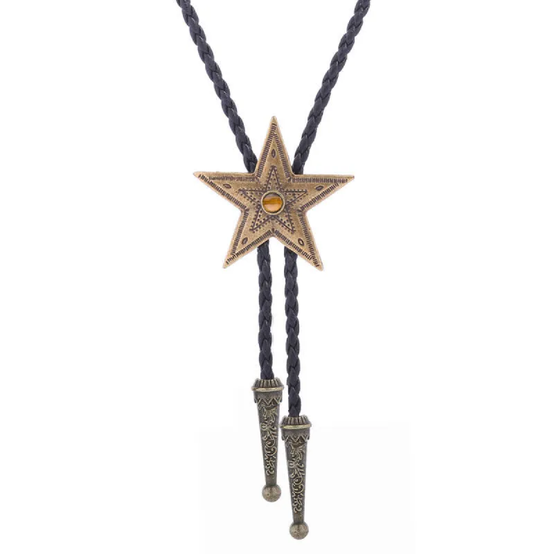Vintage Natural Stone Star Pendant Necklace Bolo Tie sold by FloralTrip