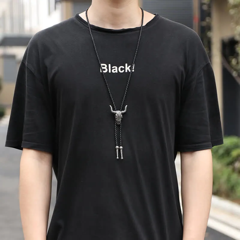 Vintage Native Style Bull Head Bolo Tie sold by FloralTrip product image thumbnail 2