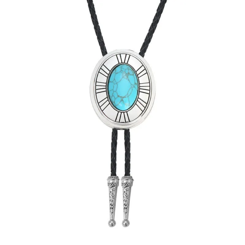 Oval Natural Agate Stone Medallion Bolo Tie sold by FloralTrip